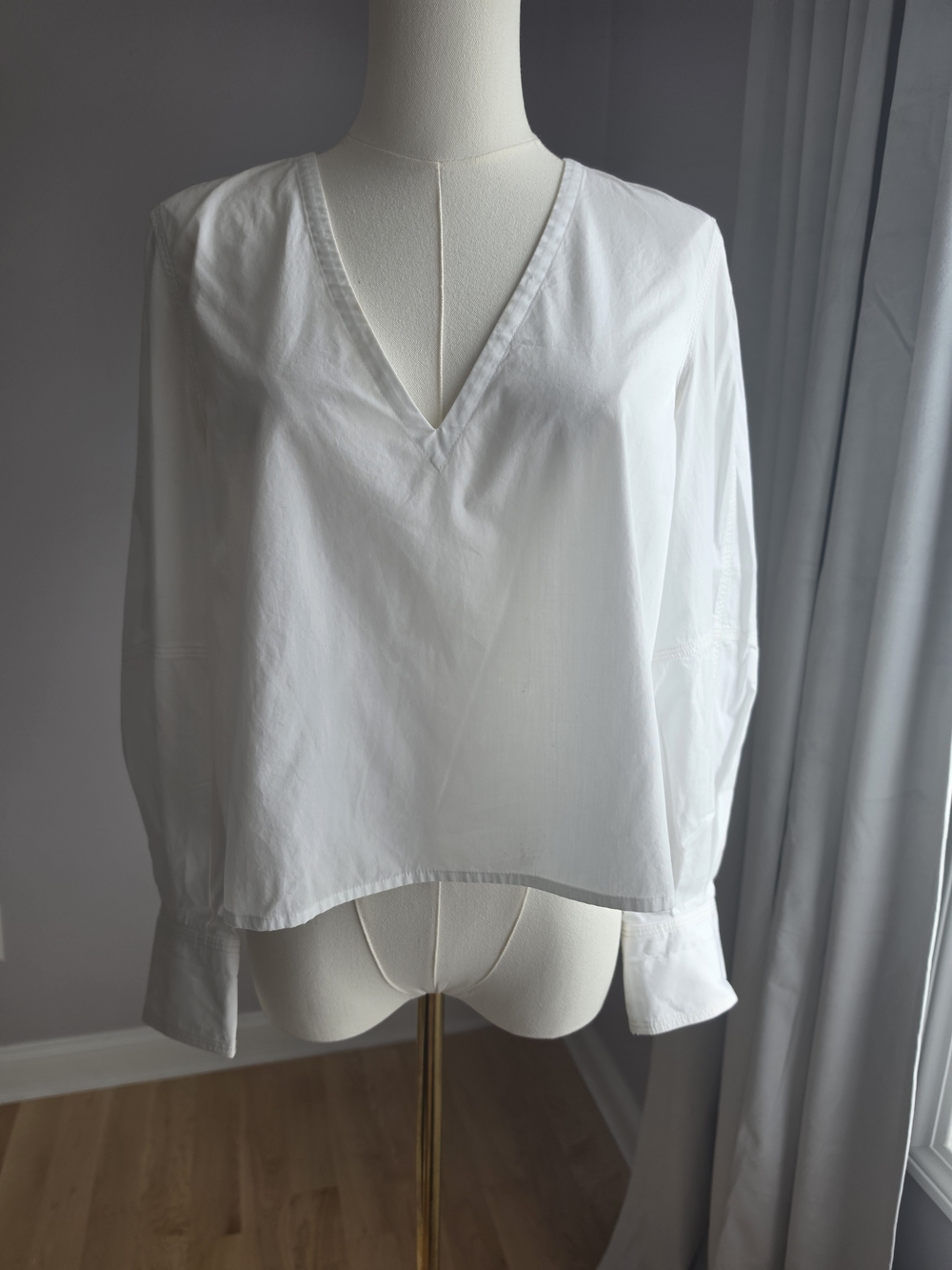 Maria Mcmanus Women's White Cropped Shirt - Clean Tailored Top